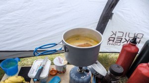 Islande à vélo 2014, dîner sous la tente