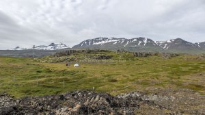 Islande à vélo 2014, bivouac au pied d'un fjord de l'Est de l'Islande
