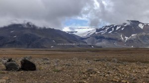 Islande à vélo 2014, piste 550, vue sur le Langjokull