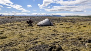 Islande à vélo 2014, bivouac en bordure de route 1