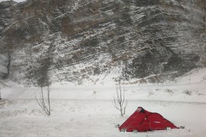 Camping de Vik, en Islande à vélo en hiver