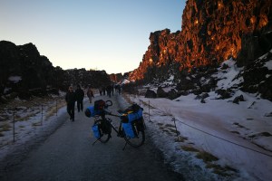 Pingvellir, en islande à vélo en hiver