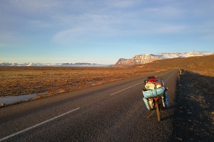 Islande à vélo sur la route Sud en hiver